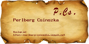 Perlberg Csinszka névjegykártya